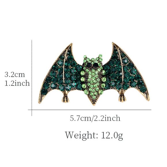 Bat Brooch Rhinestone Bat Brooch Halloween Brooch Rhinestone Bat Brooch - Picture 6 of 9
